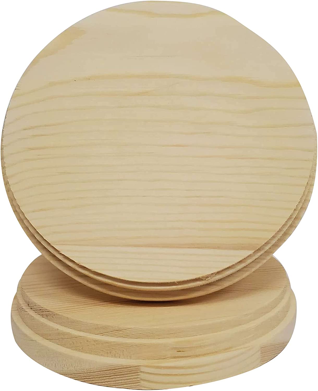 Round Wooden Plaques for Crafts, Natural Pine Unfinished Wood Plaque, Great Wood Base for DIY Craft Projects & Home Decoration - 5 inch - 2 PCS.